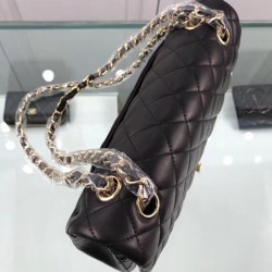 Replica Medium Classica Flap in pelle di agnello nero GHW A01112