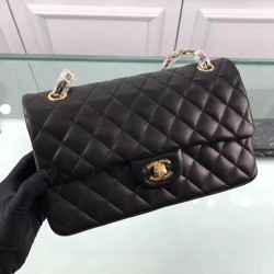 Replica Medium Classica Flap in pelle di agnello nero GHW A01112