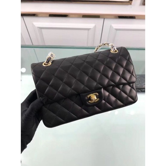 Replica Medium Classica Flap in pelle di agnello nero GHW A01112