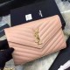 Replica Portafoglio Saint Laurent in grano di albicocca De Poudre Textured Matelasse Leather 377828
