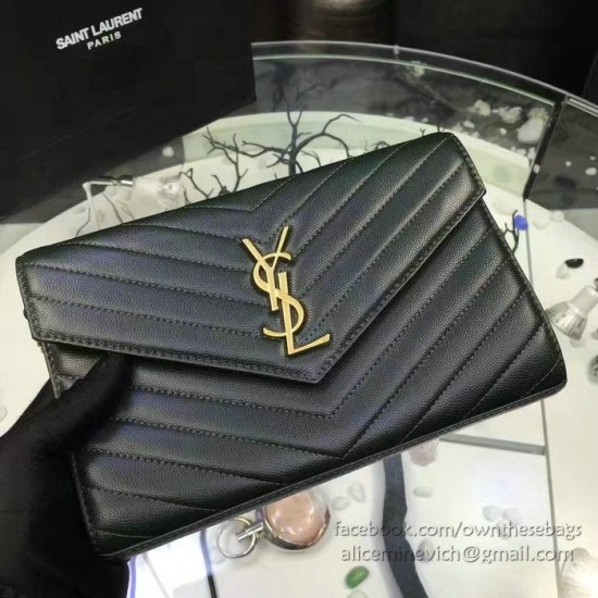 Replica Raccoglitore YSL Saint Laurent della catena di cuoio della Matelasse di  Green Grained