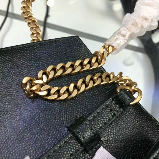Replica Raccoglitore YSL Saint Laurent della catena di cuoio della Matelasse di  Green Grained