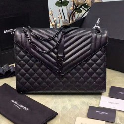 Replica Yves Saint Laurent grande borsa a tracolla della spalla borsa nera Y221250