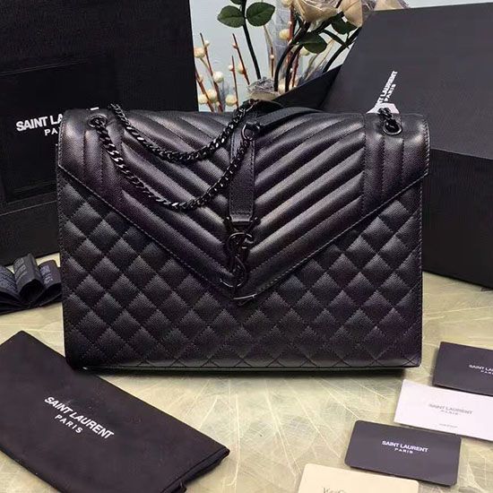 Replica Yves Saint Laurent grande borsa a tracolla della spalla borsa nera Y221250