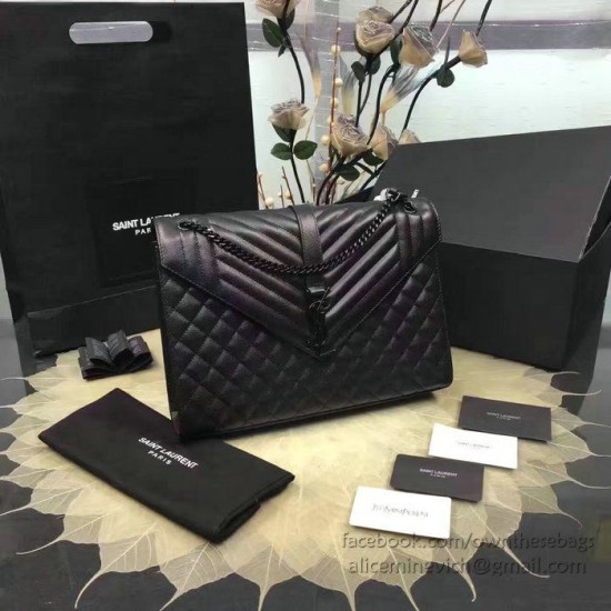 Replica Yves Saint Laurent grande borsa a tracolla della spalla borsa nera Y221250