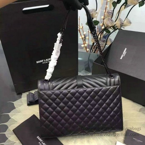 Replica Yves Saint Laurent grande borsa a tracolla della spalla borsa nera Y221250