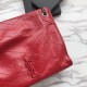 Replica Shopping bag YSL Saint Lauren Niki Medium in pelle vintage increspata rossa