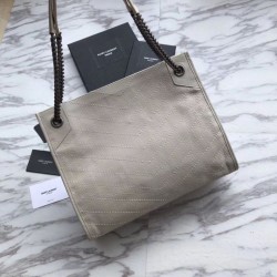 Replica Shopping bag YSL Saint Lauren Niki Medium in pelle vintage increspata beige