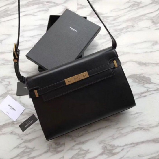 Replica Borsa a tracolla Baguette YSL Saint Laurent Manhattan nera
