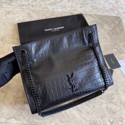 Replica Borse YSL Saint Lauren Shopping  Niki Medium nera in coccodrillo