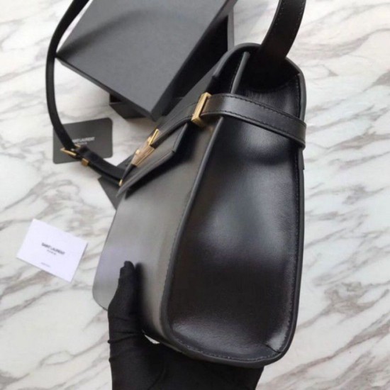 Replica Borsa a tracolla Baguette YSL Saint Laurent Manhattan nera