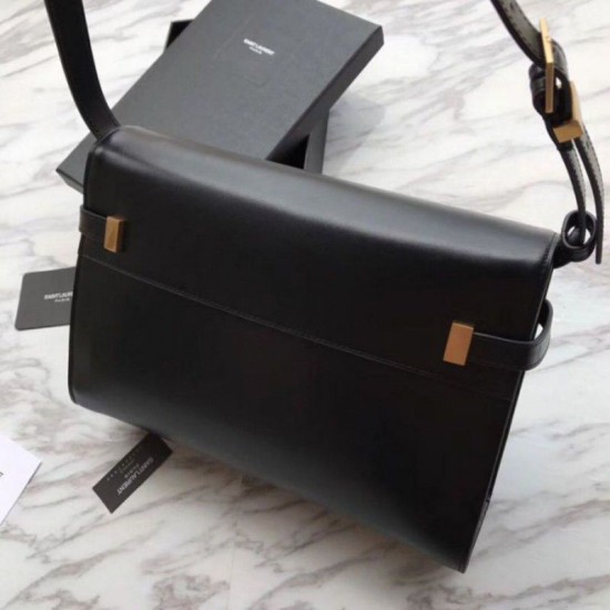 Replica Borsa a tracolla Baguette YSL Saint Laurent Manhattan nera