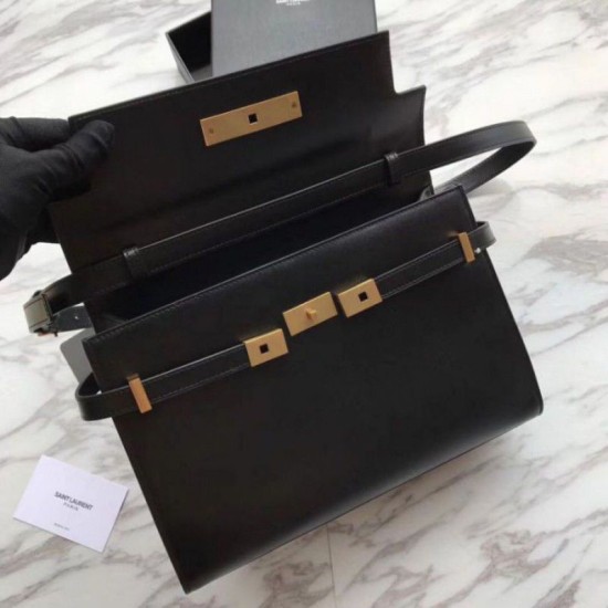 Replica Borsa a tracolla Baguette YSL Saint Laurent Manhattan nera