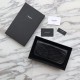 Replica Portafoglio grande YSL Saint Laurent Niki in pelle nera increspata vintage