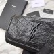 Replica Portafoglio grande YSL Saint Laurent Niki in pelle nera increspata vintage