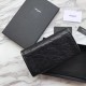 Replica Portafoglio grande YSL Saint Laurent Niki in pelle nera increspata vintage
