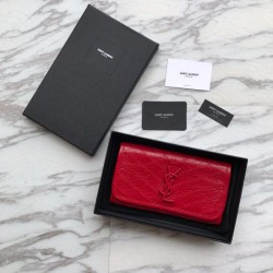 Replica Portafoglio grande YSL Saint Laurent Niki in pelle increspata vintage rosso Replica Portafoglio grande YSL Saint Laurent Niki in pelle increspata vintage rosso