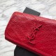 Replica Portafoglio grande YSL Saint Laurent Niki in pelle increspata vintage rosso