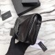 Replica Portafoglio a catena YSL Saint Laurent Niki in pelle nera increspata vintage