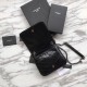 Replica Portafoglio a catena YSL Saint Laurent Niki in pelle nera increspata vintage