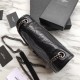 Replica Portafoglio a catena YSL Saint Laurent Niki in pelle nera increspata vintage