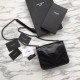 Replica Portafoglio a catena YSL Saint Laurent Niki in pelle nera increspata vintage