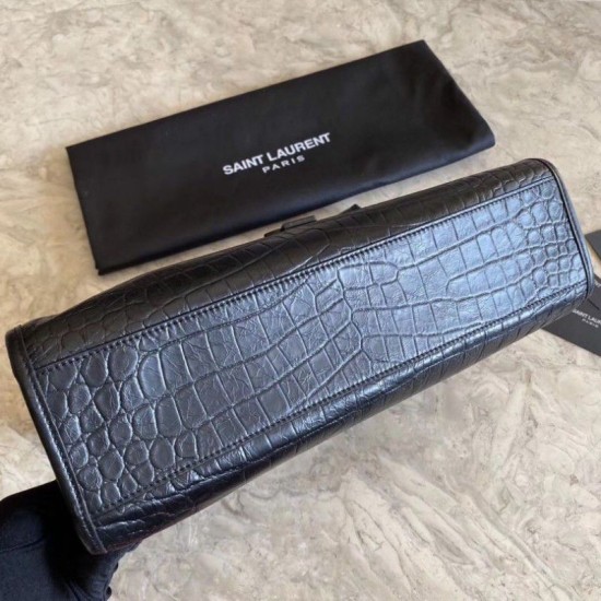 Replica Borse YSL Saint Lauren Shopping  Niki Medium nera in coccodrillo