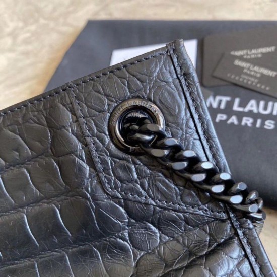Replica Borse YSL Saint Lauren Shopping  Niki Medium nera in coccodrillo