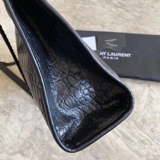 Replica Borse YSL Saint Lauren Shopping  Niki Medium nera in coccodrillo