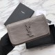 Replica Portafoglio grande YSL Saint Laurent Niki in pelle increspata grigio vintage Replica Portafoglio grande YSL Saint Laurent Niki in pelle increspata grigio vintage