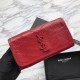 Replica Portafoglio grande YSL Saint Laurent Niki in pelle increspata vintage rosso