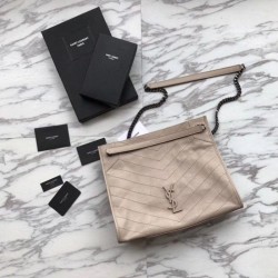Replica Shopping bag YSL Saint Lauren Niki Medium in pelle vintage increspata grigia