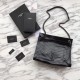 Replica Shopping bag YSL Saint Lauren Niki Medium in pelle vintage increspata nera