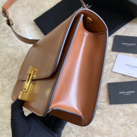 Replica Borsa Monogram Satchel Yatch Saint Laurent Carre Marrone