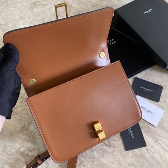 Replica Borsa Monogram Satchel Yatch Saint Laurent Carre Marrone
