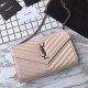 Replica YSL Saint Laurent Granulato Matelasse Chain Portafoglio Beige