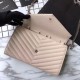 Replica YSL Saint Laurent Granulato Matelasse Chain Portafoglio Beige