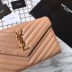 Replica YSL Saint Laurent Granulato Matelasse Chain Portafoglio Giallo