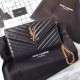 Replica YSL Saint Laurent Granulato Matelasse Chain Portafoglio Nero