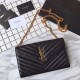 Replica YSL Saint Laurent Granulato Matelasse Chain Portafoglio Nero