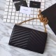 Replica YSL Saint Laurent Granulato Matelasse Chain Portafoglio Nero