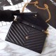 Replica YSL Saint Laurent Granulato Matelasse Chain Portafoglio Nero