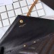 Replica YSL Saint Laurent Granulato Matelasse Chain Portafoglio Nero