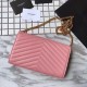 Replica YSL Saint Laurent Granulato Matelasse Chain Portafoglio Rosa