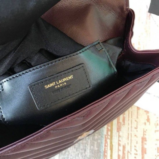 Replica YSL Saint Laurent Medium College Monogram Borse a Tracolla Granulato Matelasse Chiaretto