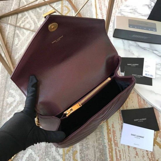 Replica YSL Saint Laurent Medium College Monogram Borse a Tracolla Granulato Matelasse Chiaretto
