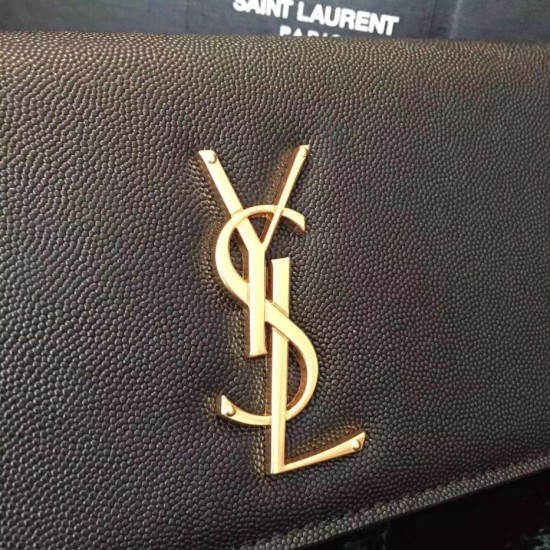 Replica Saint Laurent classico nero grano Monogramme Pochette