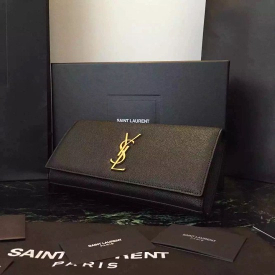Replica Saint Laurent classico nero grano Monogramme Pochette