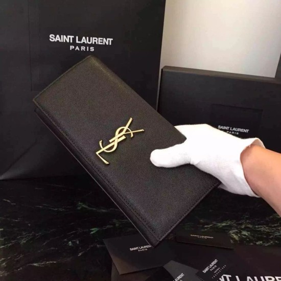 Replica Saint Laurent classico nero grano Monogramme Pochette