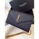 Replica Saint Laurent Catena Portafoglio in pelle Black Grain